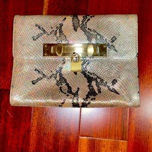 Alexis Hudson “Sofia” Iridescent Snakeskin Leather Clutch